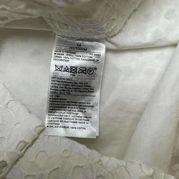 Banana Republic white eyelet jumpsuit sz 14 - Picture 3 of 6